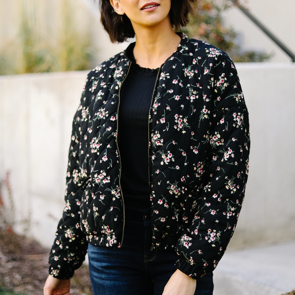 Floral Bomber Jacket